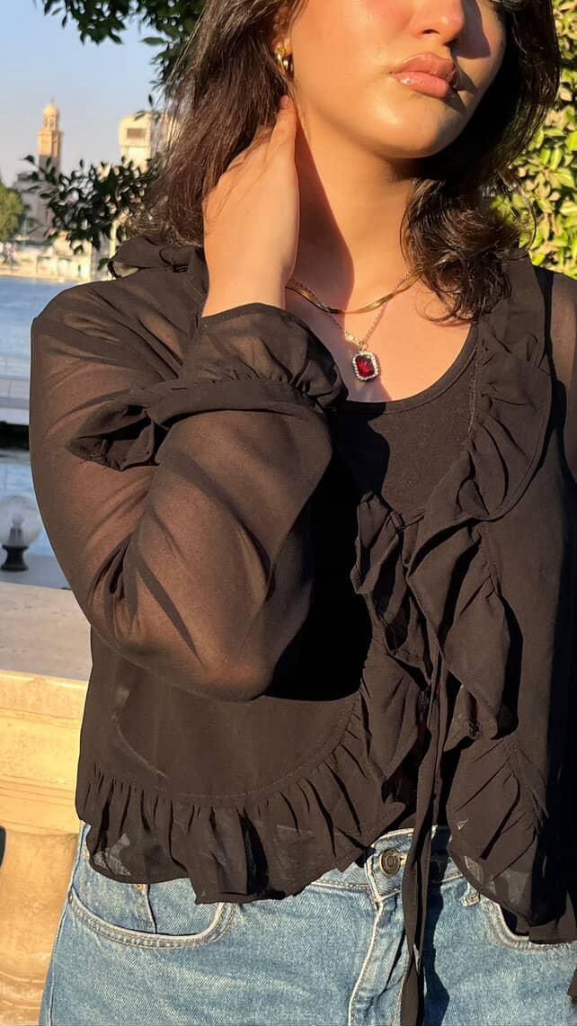 Ruby Ruffle Chiffon Blouse ❤️✨